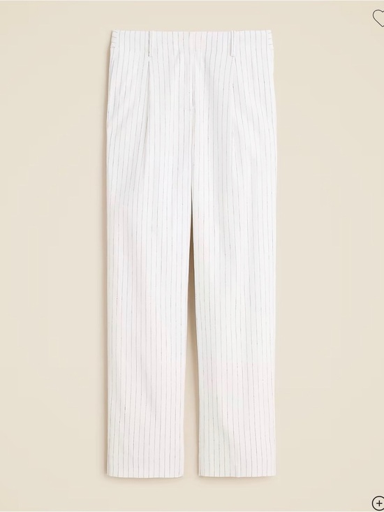 J. Crew Pants - J. Crew White Pinstripe Straight-Leg Trousers nwot Linen viscose blend